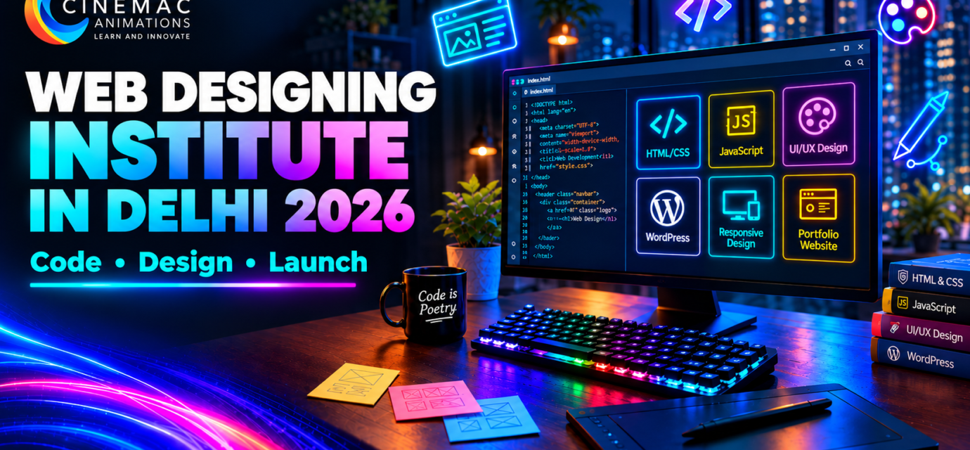 Web Designing Institute in Delhi 2026 at Cinemac Animations