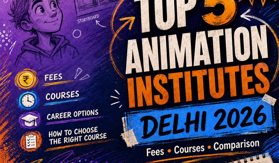 Top 5 animation institutes in Delhi 2026 with fees and courses