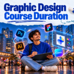 Student learning graphic design course in Delhi using Photoshop, Illustrator, Figma and Canva