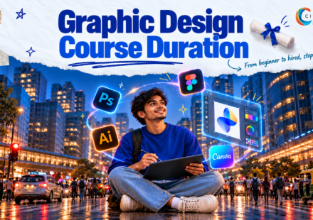 Student learning graphic design course in Delhi using Photoshop, Illustrator, Figma and Canva